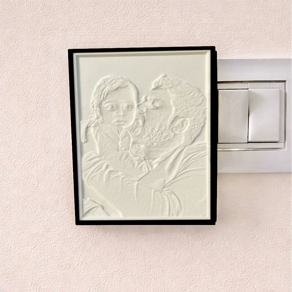 Custom Lithophane Photo Frame – 3D Printed Personalized Photo Lamp (Direct Plug)