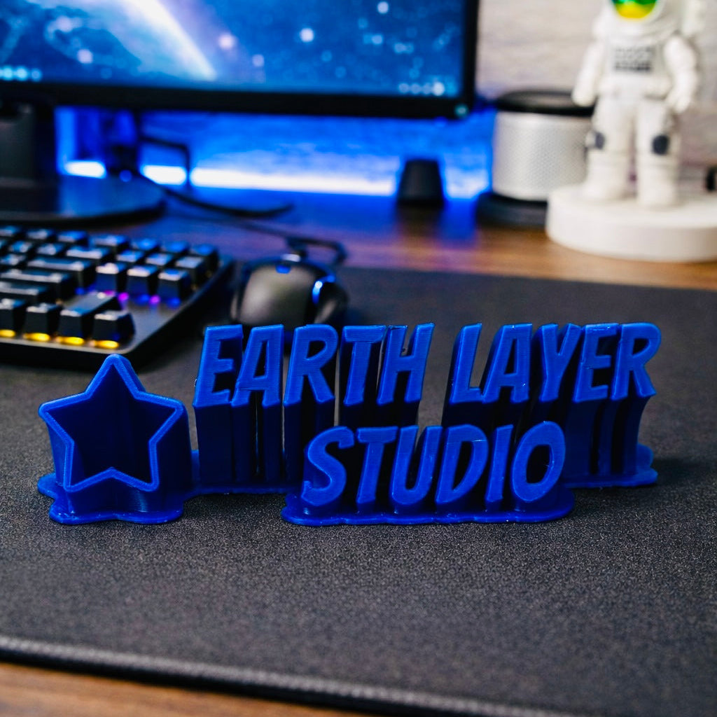 Custom Sweeping Name Plate – Personalized 3D Printed Desk Name Stand