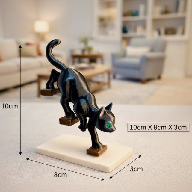 Midnight Prowler – Modern Black Cat Sculpture