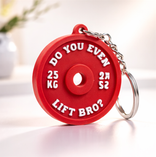 Personalized Gym Plate Key Chain
