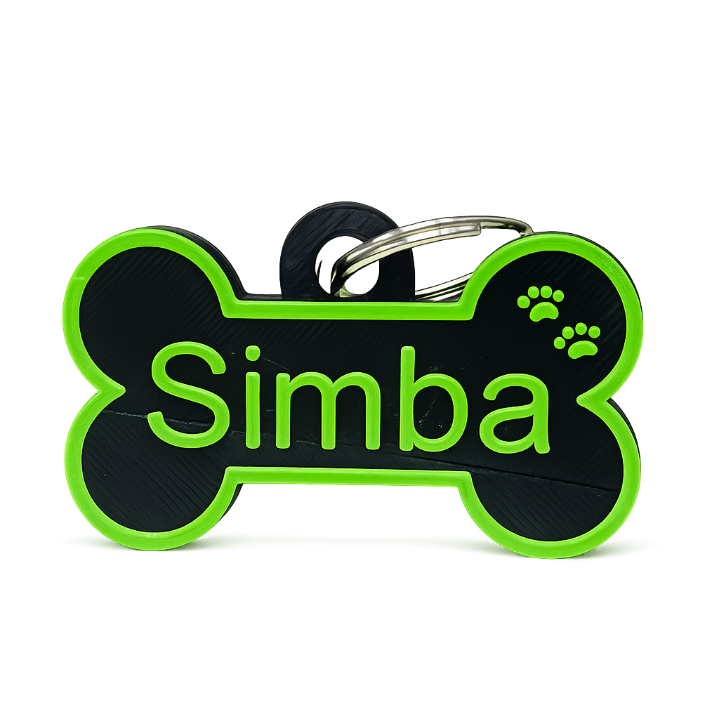 Personalized Double-Sided Dog Name Tag with Free Keychain