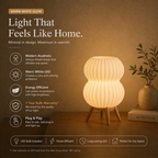 AuraGlow Modern Ribbed Table Lamp with Stand | Warm White LED | 1-Year Warranty