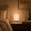 AuraGlow Modern Wave Table Lamp with Stand | Warm White LED | 1-Year Warranty | Premium Home Decor Light