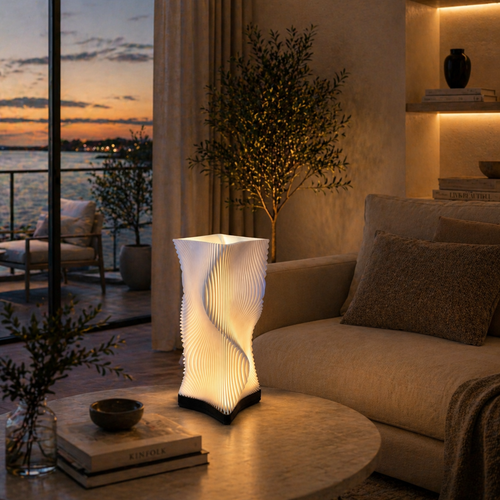 AuraGlow Sculptural Wave Table Lamp | Premium Modern Home Decor Light | 1-Year Warranty