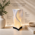 AuraGlow Sculptural Wave Table Lamp | Premium Modern Home Decor Light | 1-Year Warranty