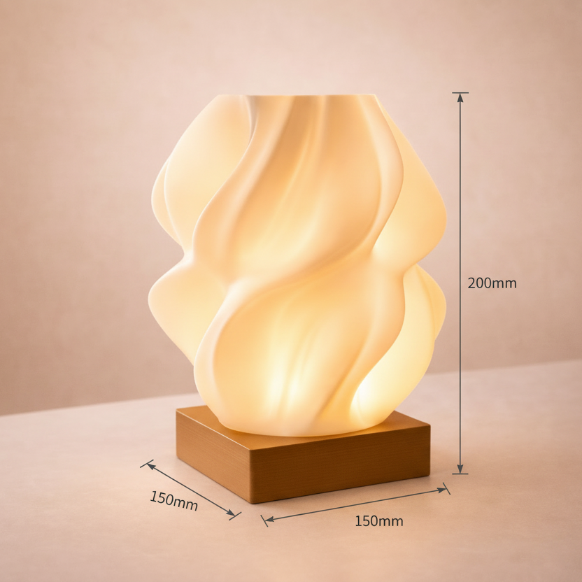 AuraGlow Sculptural Table Lamp – Warm Ambient Designer Bedside & Desk Light