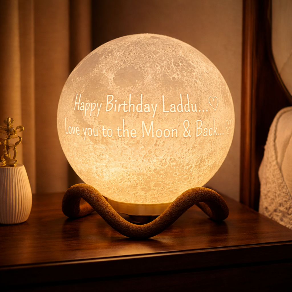 Personalized 3D Moon Lamp with Photo
