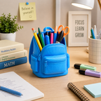 BackPack-Style Pen Holder | Mini School Bag Desk Organizer