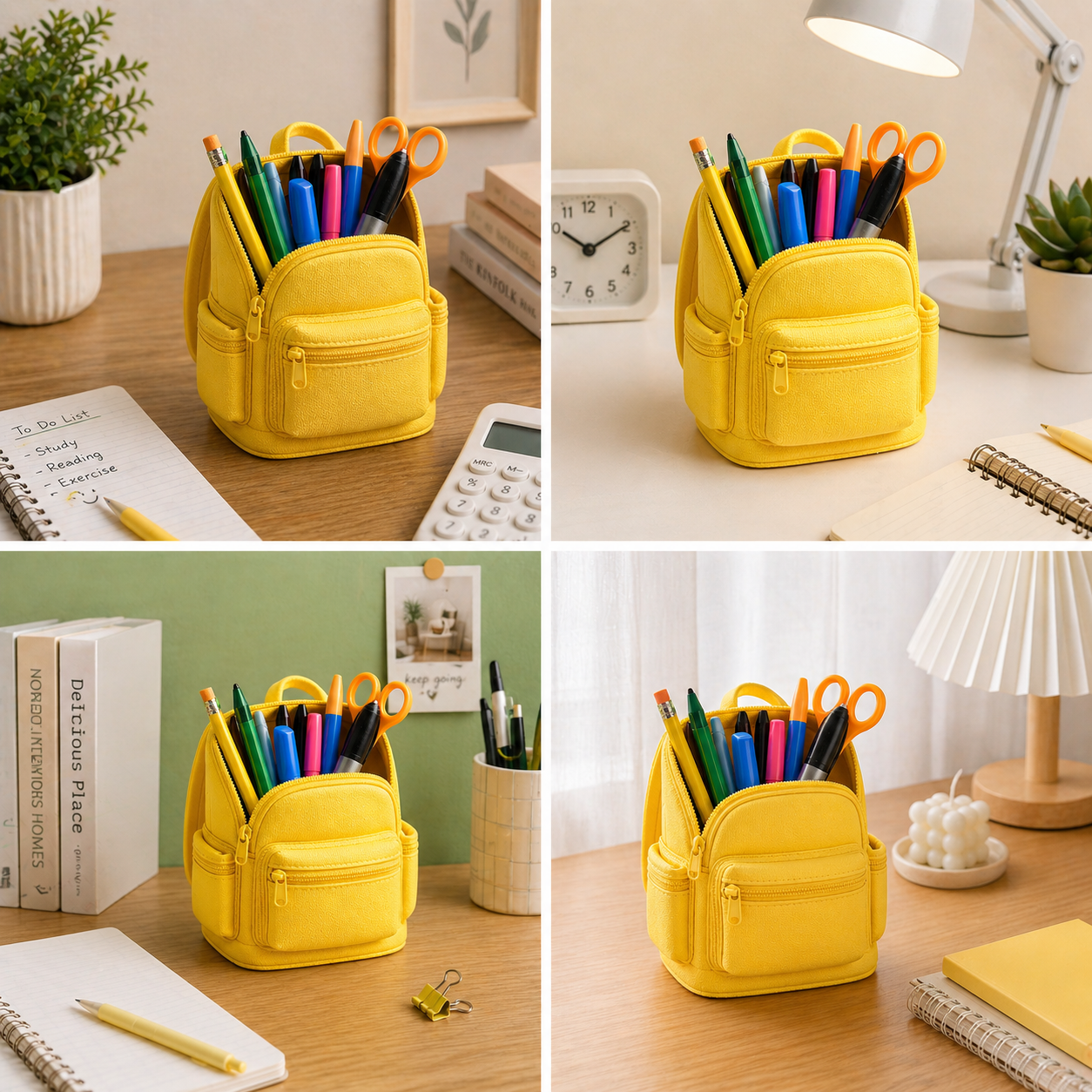 BackPack-Style Pen Holder | Mini School Bag Desk Organizer