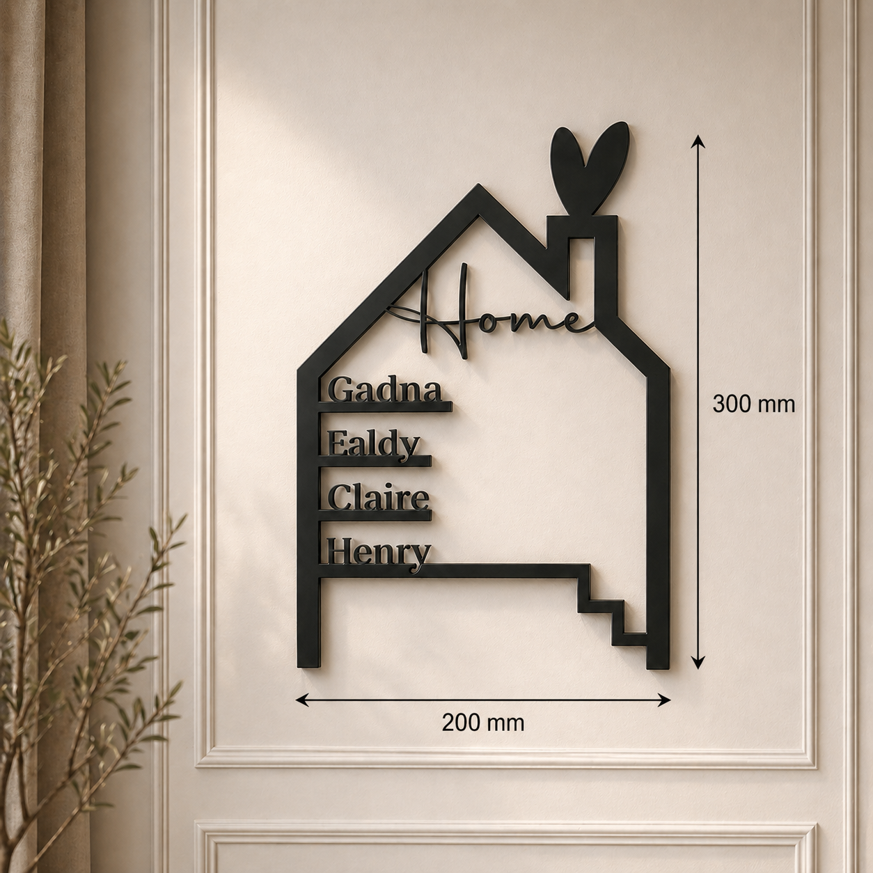 Personalized Family Name Wall Art (Up to 5 Names)