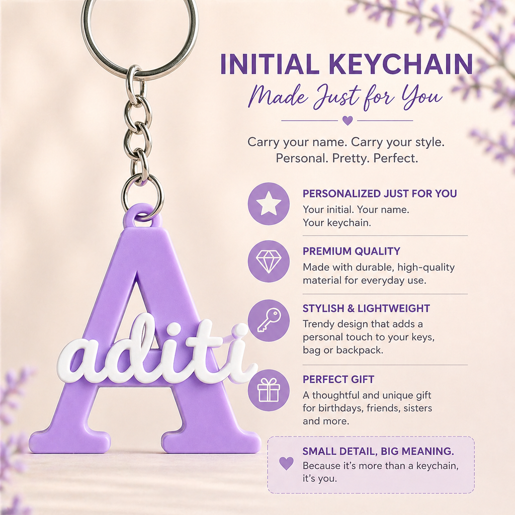 Personalized Initial Name Keychain
