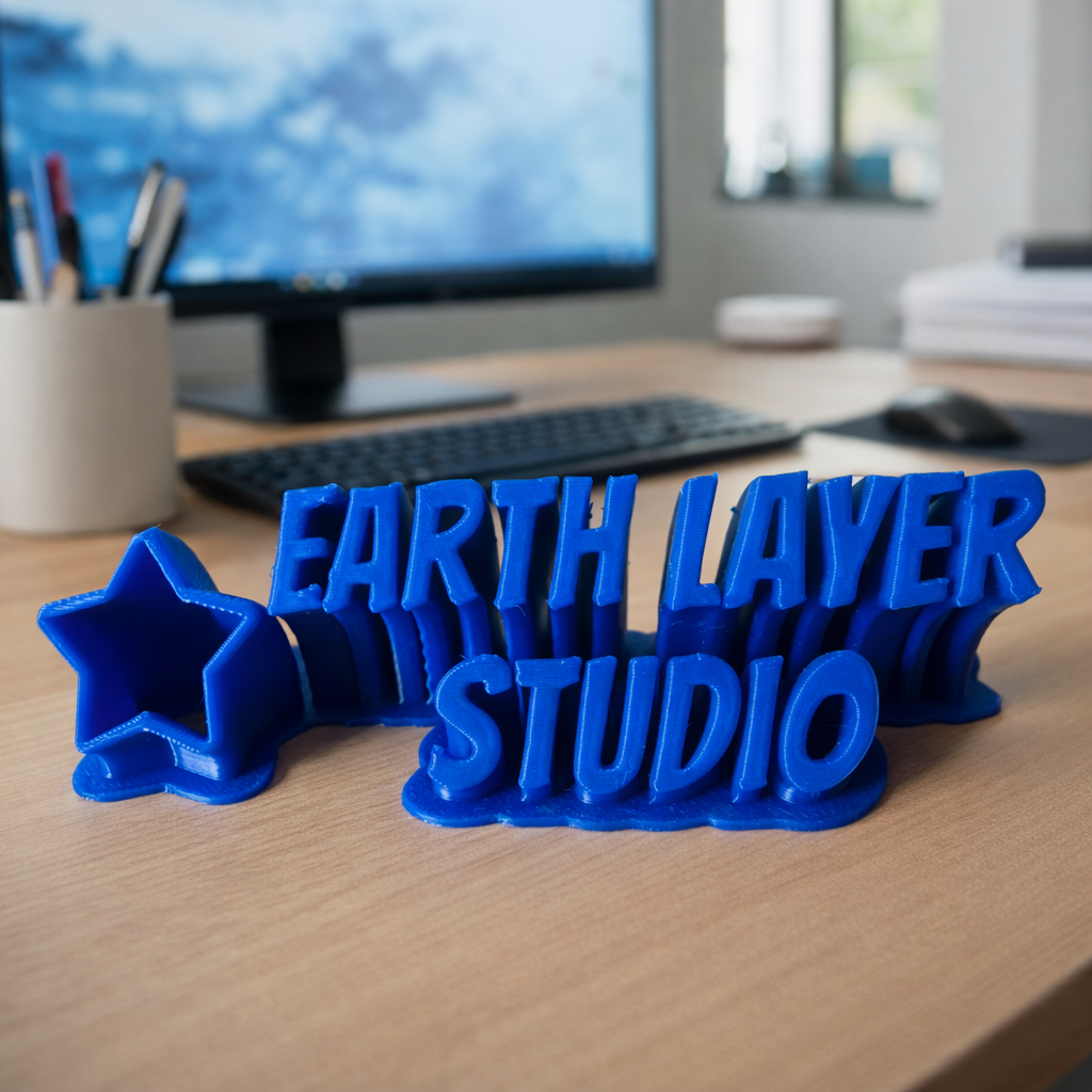 Custom Sweeping Name Plate – Personalized 3D Printed Desk Name Stand