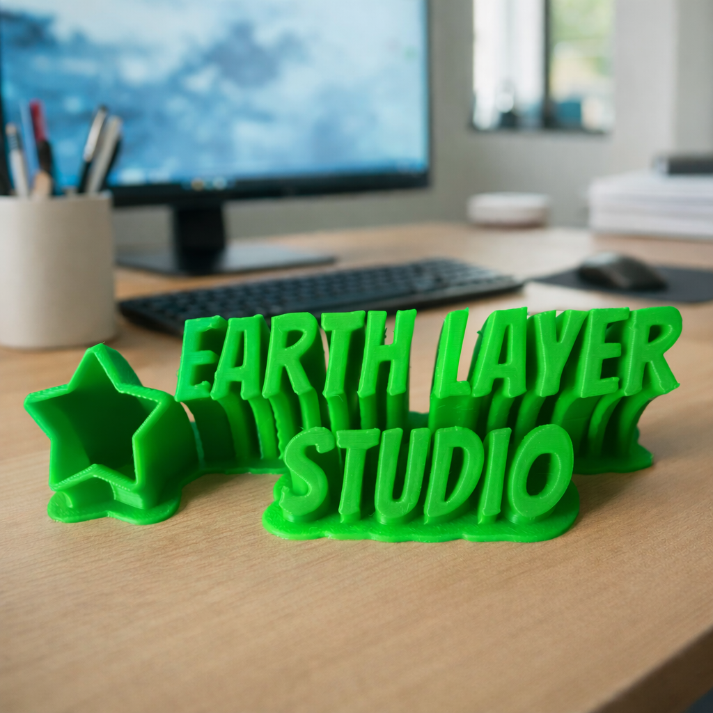 Custom Sweeping Name Plate – Personalized 3D Printed Desk Name Stand