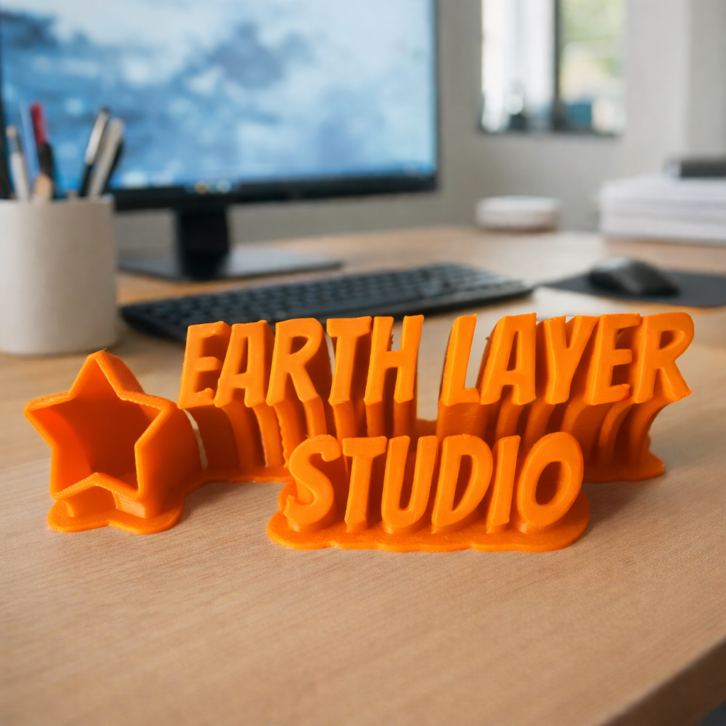 Custom Sweeping Name Plate – Personalized 3D Printed Desk Name Stand