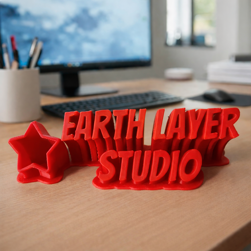 Custom Sweeping Name Plate – Personalized 3D Printed Desk Name Stand