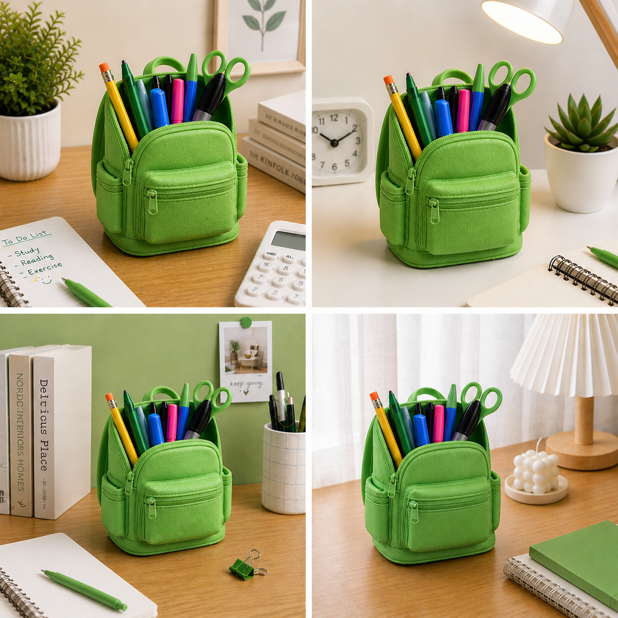 BackPack-Style Pen Holder | Mini School Bag Desk Organizer