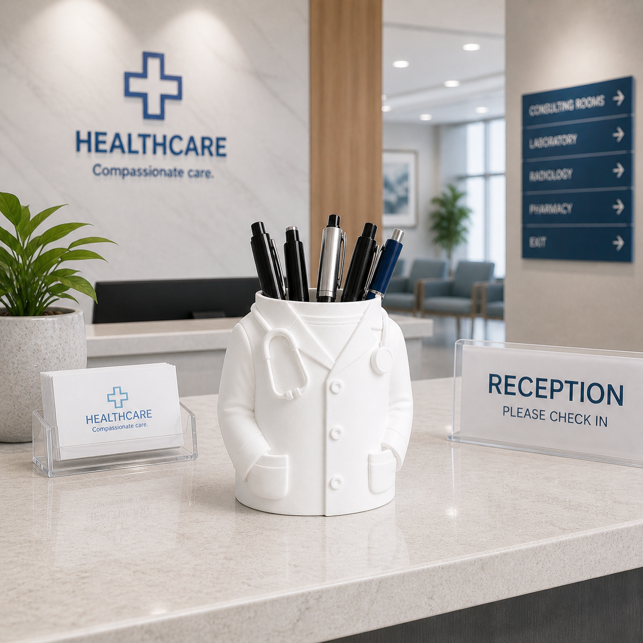 Doctor Pen Holder – Creative Desk Organizer| Medical Theme Stationery Holder