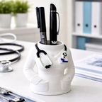 Doctor Pen Holder – Creative Desk Organizer With Your Name | Medical Theme Stationery Holder